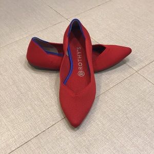 Rothy’s The Point Chili Red Shoes, Size 8